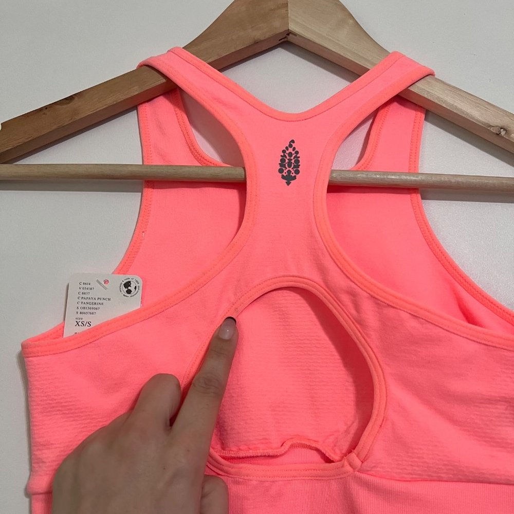 NWT Free People Movement Every Single Time Cutout Bra in Papaya Punch - Picture 6 of 6